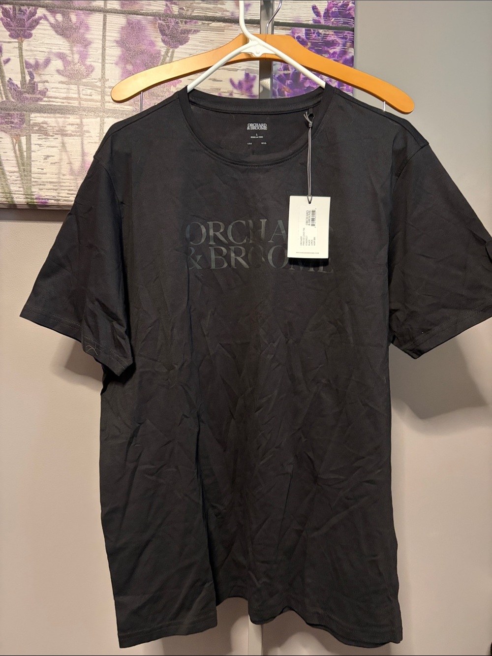Men’s Orchard and Broome Black Crew Neck Men's T-Shirt Size L NWT